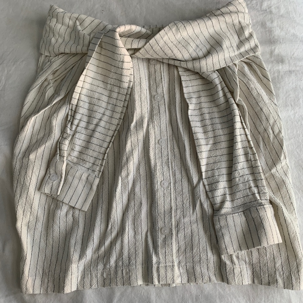 For Good Striped Shirt Tie Skirt